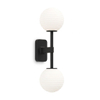 Astro Tacoma Twin Wandlamp/Plafondlamp - 230V - IP44 - bol - geribbeld - wit glas - mat zwart SW1569679
