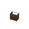 INK Wastafelonderkast - 60x45x52cm - 2 lades - greeploos - met houten keerlijst - MFC - Koper eiken SW352474