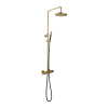 Hotbath Cobber X SDS9 - thermostatische regendoucheset - met 20cm ronde hoofddouche staafhanddouche - PVD - messing geborsteld (goud) SW440463