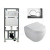 Villeroy en boch Subway Compact inbouwset met diepspoel wandcloset wit soft close zitting afdekplaat chroom SW1101 Villeroy en boch Subway Compact inbouwset met diepspoel wandcloset wit soft close zitting afdekplaat chroom SW1101