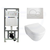 Villeroy & Boch Subway 2.0 set encastrable avec WC suspendu blanc abattant softclose plaque de commande blanche SW1108