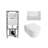 Villeroy & Boch Subway 2.0 Compact avec abattant ensemble toilette avec réservoir encastré Geberit et plaque de commande sigma 01 blanc sw6244
