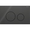 Geberit Sigma40 bedieningsplaat - 2-toets spoeling - extra dun - ronde knoppen - glas - glans zwart SW1237195