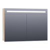 Saniclass 2.0 Spiegelkast - 100x70x15cm - verlichting geintegreerd - 2 links- en rechtsdraaiende spiegeldeuren - MFC - sahara SW371638