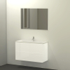 Qisani Slim badmeubelset 100x40x62 met spiegel met softclose wit mat 1 kraangat SW276966 Qisani Slim badmeubelset 100x40x62 met spiegel met softclose wit mat 1 kraangat SW276966