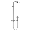 Dornbracht Tara douchekraan met douchepijp hoekig met regendouche 22cm en douchegarnituur platina mat 0474780 Dornbracht Tara douchekraan met douchepijp hoekig met regendouche 22cm en douchegarnituur platina mat 0474780