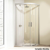 Huppe Design Elegance douchecabine kwartrond met schuifdeuren 100x100x200cm radius 55cm met Anti Plaque zilvermat profiel en helder glas 7778779 Huppe Design Elegance douchecabine kwartrond met schuifdeuren 100x100x200cm radius 55cm met Anti Plaque zilvermat profiel en helder glas 7778779