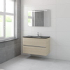 Bruynzeel Miko badmeubelset 66.5x101x51cm 1 kraangat 1 wasbak 2 lades met spiegel met softclose natuur eiken SW384555 Bruynzeel Miko badmeubelset 66.5x101x51cm 1 kraangat 1 wasbak 2 lades met spiegel met softclose natuur eiken SW384555