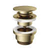 Hotbath Mate Clickplug - met schroef rond - geborsteld messing goud SW102825