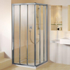 Duscholux Carat douchecabine hoekinstap 3 delig met 2 schuifdeuren compleet 90x190cm wit profiel en helder glas 7720784 Duscholux Carat douchecabine hoekinstap 3 delig met 2 schuifdeuren compleet 90x190cm wit profiel en helder glas 7720784