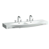 Laufen Palace wastafel dubbel met handdoekhouder 150x51cm met 2x3 kraangaten wit 0084378 Laufen Palace wastafel dubbel met handdoekhouder 150x51cm met 2x3 kraangaten wit 0084378