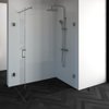 Saniclass Create douchecabine 2-delig 140x90cm profielloos met antikalk en 8mm veiligheidsglas geborsteld RVS SW224140 Saniclass Create douchecabine 2-delig 140x90cm profielloos met antikalk en 8mm veiligheidsglas geborsteld RVS SW224140