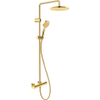 Duravit Shower systems Douchesysteem - thermostatisch - 30.3x57.3x112.4cm - slang 160cm - hoofddouche 25cm - gepolijst goud SW1000357