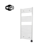Sanicare HPW Elektrische Radiator - 111.8x60cm - 730W - wifi - thermostaat - zwart - rechtsonder - wit SW1448055