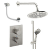 Crosswater MPRO inbouw regendoucheset – Ø30 cm hoofddouche – ronde handdouche – 2 hendels – badafvoer – RVS geborsteld SW1472501