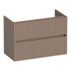 BRAUER Adore Wavy meuble sous-lavabo peu profond 80 2 tiroirs softclose - sans poignées - 1 découpe pour siphon - moka mat SW1198691