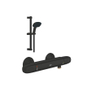 Grohe Grohtherm 1000 Douchemengkraan - thermostatisch - glijstangset - 2 straalsoorten - vierkante handdouche - matte black (mat zwart) SW1204255