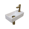 INK Versus Fonteinset - 36x18x9cm - wasbak links - porselein Glans wit/Brushed mat goud SW450908
