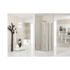 Novellini Lunes hoekinstap met vast segment 84/87x190cm wit profiel en gothic glas 0335236