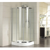 Saniclass Neptune 2142 douchecabine 90x90x210cm chroom profiel helder glas met 13.5cm hoge douchebak wit SW422