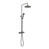 Hotbath Cobber Thermostatische regendoucheset - met 30cm ronde hoofddouche ronde handdouche - mat/glans verouderd ijzer (zwart) SW440492