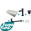 FugaFlow Eccelente Sobrado Badkamer Fonteinset - links - 1 kraangat - fonteinkraan mat zwart - wit - Black Friday - SW1124049