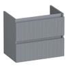 BRAUER Joy Wavy meuble sous-lavabo peu profond 60 2 tiroirs softclose - sans poignée - 1 découpe pour siphon - gris mat SW1201424