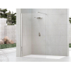 Novellini Kuadra paroi fixe H pour douche à l'italienne Walk 2 117/120x200cm avec barre de fixation murale 100cm profil chrome et verre transparent 0988079