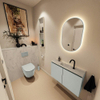 MONDIAZ TURE-DLUX Meuble toilette - 80cm - Greey - EDEN - vasque Opalo - position centrale - 1 trou de robinet SW1104313