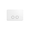 Fugaflow Eccelente Press Plaque de commande - 25x16cm - épaisseur de 2,0mm - fixation magnétique - pour réservoir encastré Geberit UP320 - acier inoxydable - double chasse - boutons ronds - mat blanc SW1590605