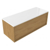Saniclass Holz Frame Badkamermeubelset - 120x45x42.5cm - Torino solid surface topblad wit - zonder kraangat - 1 lade - mat eiken natural (hout) SW1478717