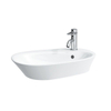 Laufen Palomba waskom met kraanplateau met bevestiging 60x40cm met overloop met LCC wit 0084587 Laufen Palomba waskom met kraanplateau met bevestiging 60x40cm met overloop met LCC wit 0084587