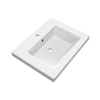 BRAUER Solar Medium lavabo 60x46x5cm - 1 vasque - 1 trou de robinet - marbre minéral - blanc mat SW542357