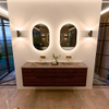 Mondiaz CIRO-DLUX Badkamermeubelset - 160x45x50cm - Solid surface wastafel Sombra - 2 wasbak Dubbel - zonder kraangaten - 4 lades - Ruby SW1531971