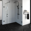Saniclass Create douchecabine 2-delig 140x100cm profielloos met antikalk en 8mm veiligheidsglas zwart mat SW224135 Saniclass Create douchecabine 2-delig 140x100cm profielloos met antikalk en 8mm veiligheidsglas zwart mat SW224135