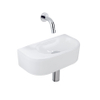 QeramiQ Fuente fonteinset – halfrond – 40x21.5x12 cm – keramiek wit glans – zonder kraangat – chromen kraan SW1233074