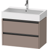 Duravit Ketho.2 Wastafelonderbouwkast - met 2 laden - 78.4x46x54.9cm - met grepen antraciet - basalt mat SW772686