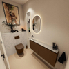 MONDIAZ TURE-DLUX Meuble toilette - 120cm - Rust - EDEN - vasque Opalo - position gauche - 1 trou de robinet SW1104567