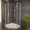 Adema Glass douchecabine vijfhoek met 1 draaideur 90x90x201cm helder glas inclusief douchebak 16cm SW8163 Adema Glass douchecabine vijfhoek met 1 draaideur 90x90x201cm helder glas inclusief douchebak 16cm SW8163