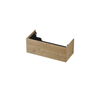 INK Wastafelonderkast - 100x45x37.6cm - 1 lade - push to open - met rechte opdekfronten - MDF - Ash grey SW639901