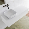 Mondiaz Lagom Meuble salle de bains 120x30.9x45cm Solid Surface Talc 2 tiroirs avec lavabo BINX vasque à poser Gauche sans trous de robinet SW409090