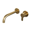 Ensemble de robinet encastrable Brauer Gold Edition - bec courbé à gauche - levier plat étroit - modèle D 1 - PVD - or brossé SW547638