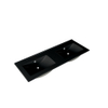Saniclass Vygo wastafel - 121x46x2cm - dubbele wasbak - zonder kraangat - mat zwart SW773933
