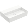 Villeroy & Boch memento 2.0 wastafel - voor handdoekhouders - 60x42cm - zonder overloop - zonder kraangat - White Alpine (glans wit) SW358407