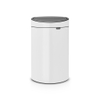 Brabantia Touch Bin Poubelle - 40 litres - seau intérieur en plastique - blanc SW1117322