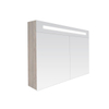 Saniclass 2.0 spiegelkast 80x70x15cm 2 deuren met LED verlichting beach SW8548