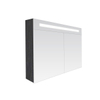 Saniclass Double Face spiegelkast 120x70x15cm 2 deuren met LED verlichting Black Wood SW8540 Saniclass Double Face spiegelkast 120x70x15cm 2 deuren met LED verlichting Black Wood SW8540