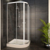 Adema Glass douchecabine kwartrond met 2 schuifdeuren 100x100x185cm helder glas inclusief douchebak 13.5cm SW8187 Adema Glass douchecabine kwartrond met 2 schuifdeuren 100x100x185cm helder glas inclusief douchebak 13.5cm SW8187
