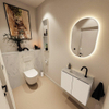 MONDIAZ TURE-DLUX Meuble toilette - 60cm - Talc - EDEN - vasque Opalo - position centrale - 1 trou de robinet SW1104119