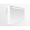Saniclass Double Face Spiegelkast - 120x70x15cm - verlichting - geintegreerd - 2 links- rechtsdraaiende spiegeldeur - MDF - mat wit SW84354